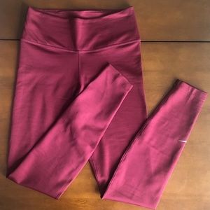Nike Dri-Fit ONE Leggings, Burgundy, XS